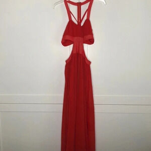 QURIO BY AGGIE Red Cutout Maxi Dress